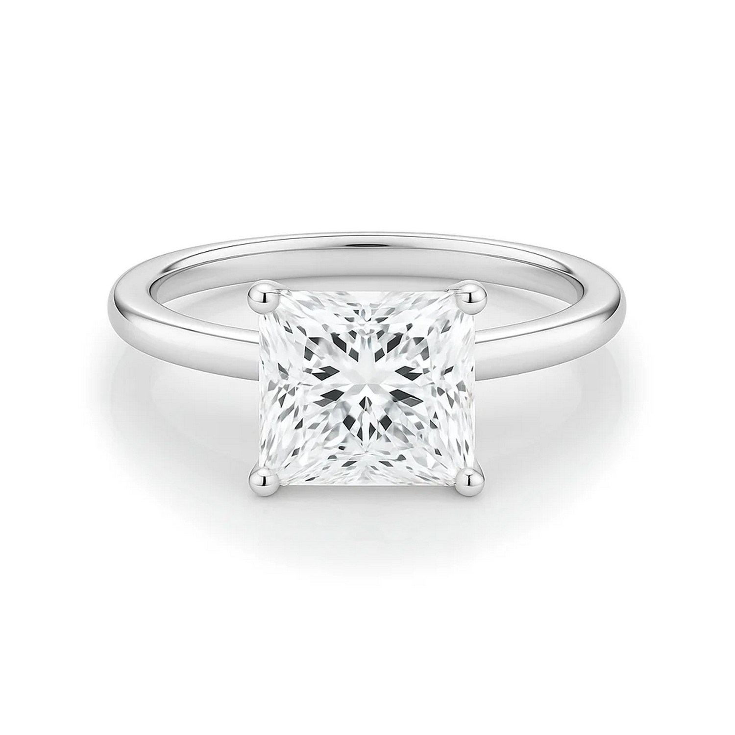 2 Carat Princess Lab Grown IGI G/VS1 Diamond Solitaire Ring in 10K White Gold thumbnail 4