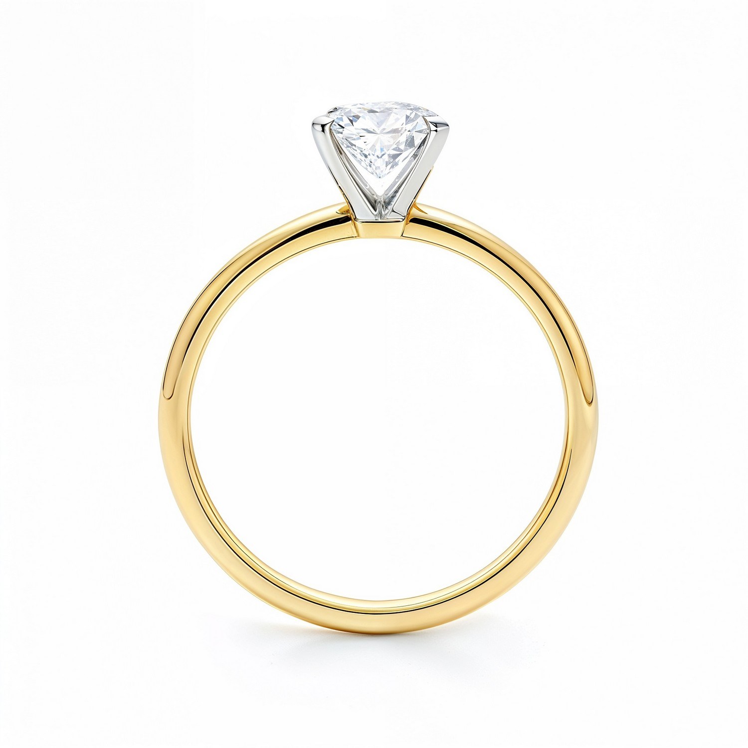 1 Carat Radiant Lab Grown IGI G/VS1 Diamond Solitaire Ring in 10K Yellow Gold thumbnail 4