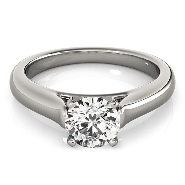 14k White Gold Cathedral Design Solitaire Diamond Engagement Ring (1 cttw) thumbnail 2