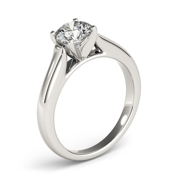 14k White Gold Cathedral Design Solitaire Diamond Engagement Ring (1 cttw) thumbnail 3