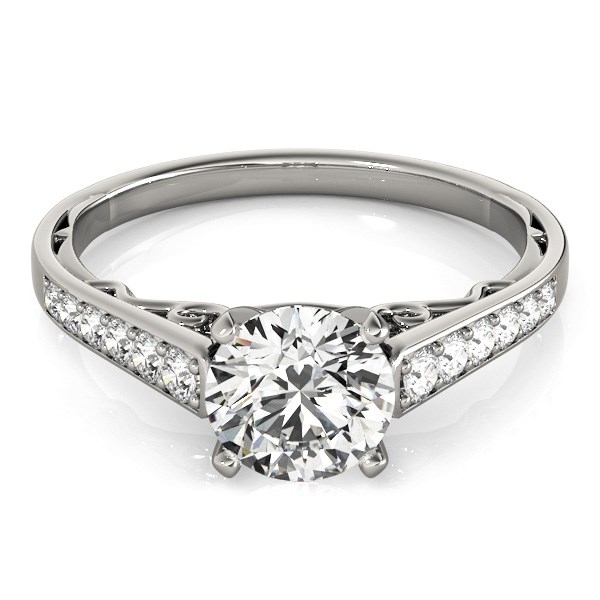 14k White Gold Cathedral Design Diamond Engagement Ring (1 1/4 cttw) thumbnail 2