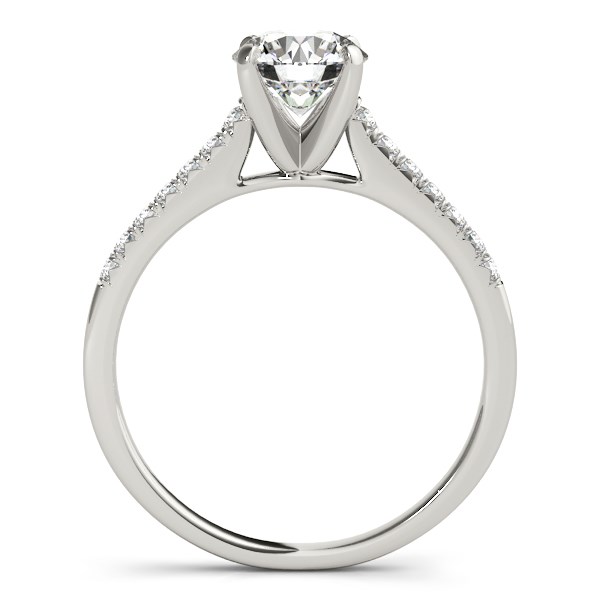 14k White Gold Single Row Scalloped Set Diamond Engagement Ring (1 1/8 cttw) thumbnail 2