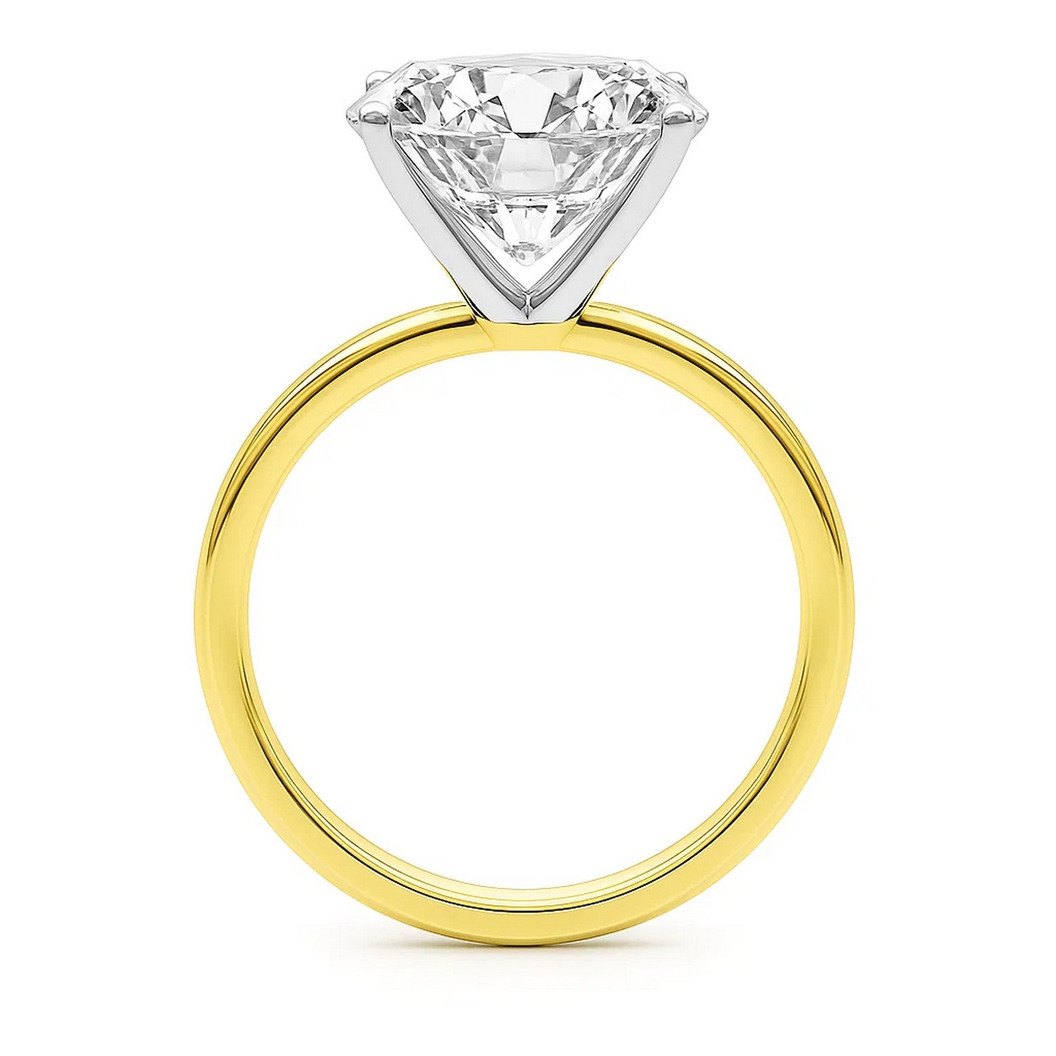 5 Carat Princess Lab Grown IGI G/VS1 Diamond Solitaire Ring in 14K Yellow Gold thumbnail 5