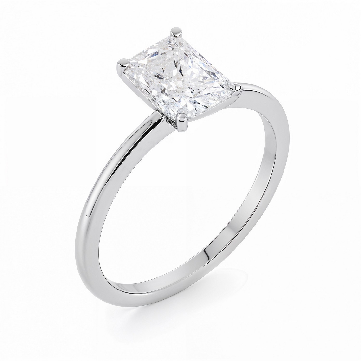 2 Carat Radiant Lab Grown IGI G/VS1 Diamond Solitaire Ring in 10K White Gold thumbnail 3