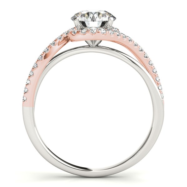 14k White And Rose Gold Bypass Band Diamond Engagement Ring (1 1/8 cttw) thumbnail 2