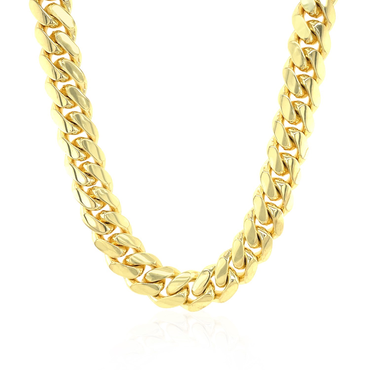 14k Yellow Gold Classic Miami Cuban Solid Chain (9.20 mm) thumbnail 2