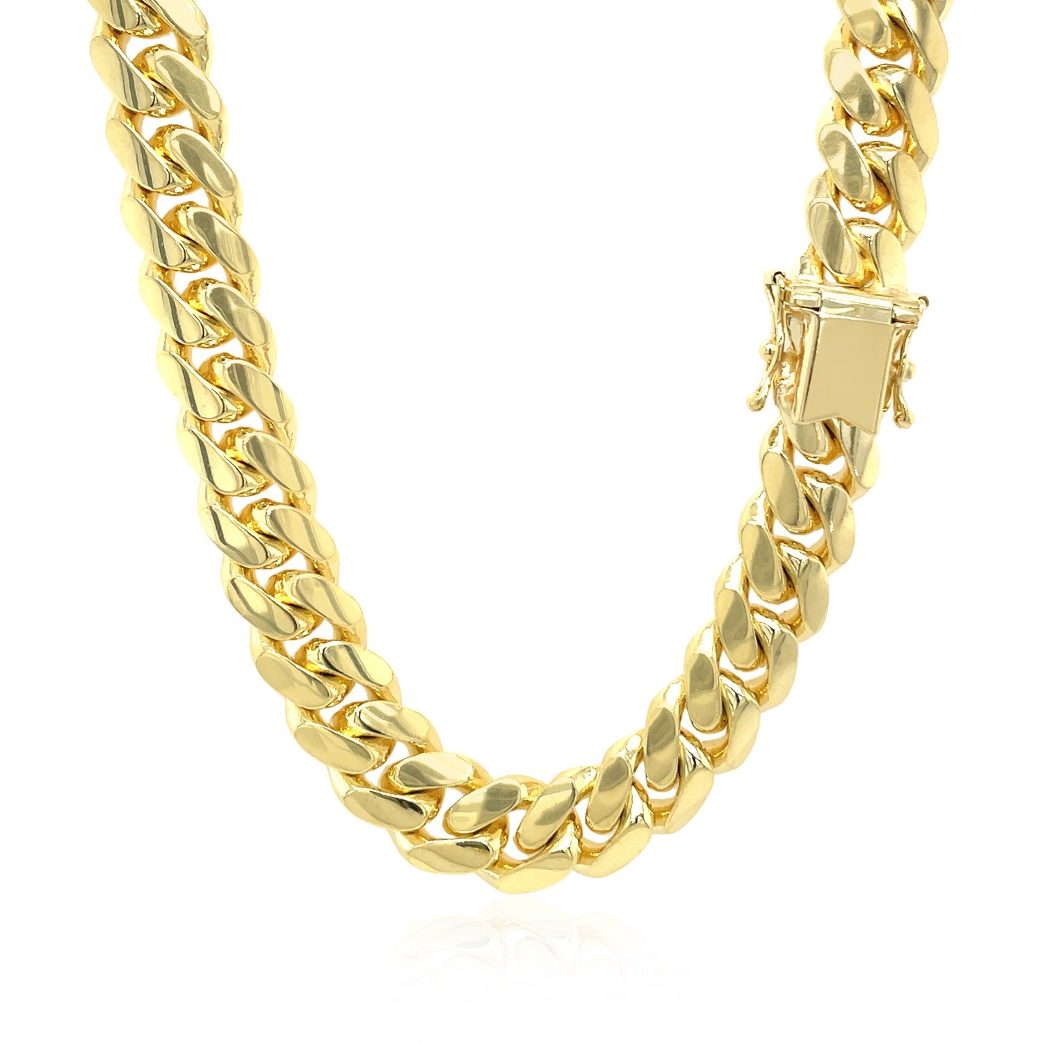 14k Yellow Gold Classic Miami Cuban Solid Chain (9.20 mm) thumbnail 3