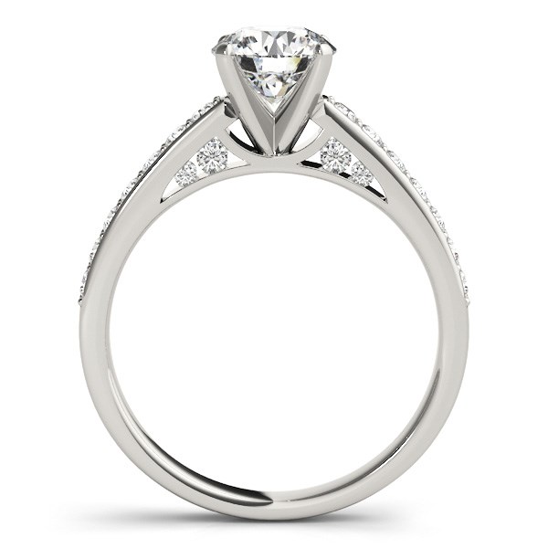 14k White Gold Single Row Prong Set Diamond Engagement Ring (1 3/8 cttw) thumbnail 2