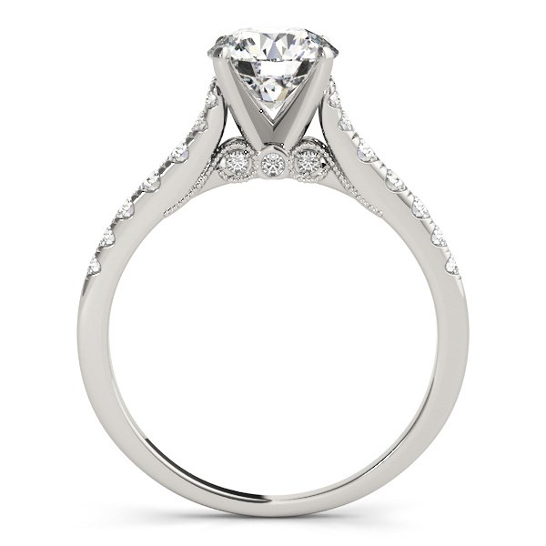 14k White Gold Diamond Engagement Ring With Single Row Band (1 3/4 cttw) thumbnail 4