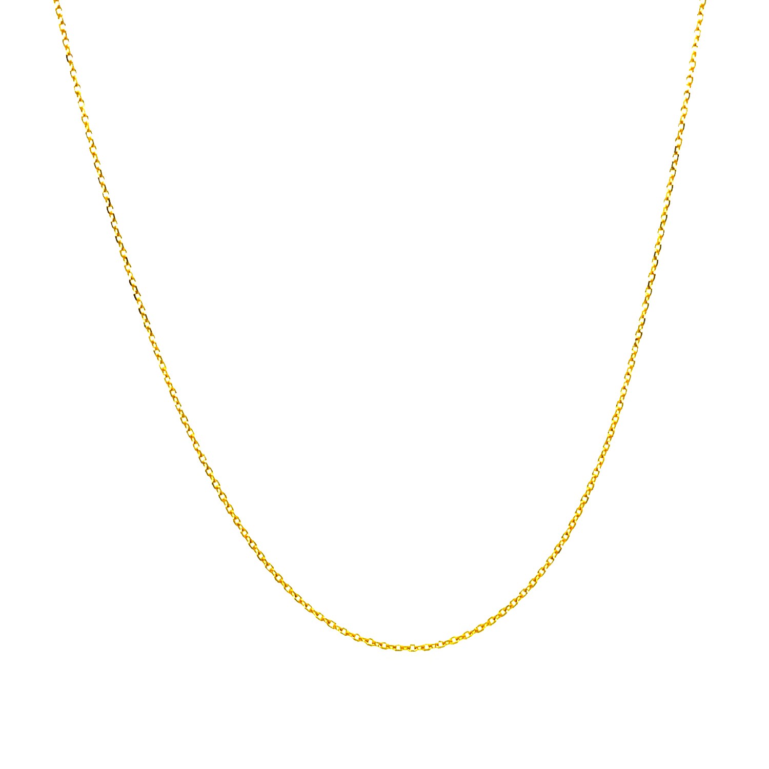 14k Yellow Gold Diamond Cut Cable Link Chain (0.68 mm) thumbnail 2