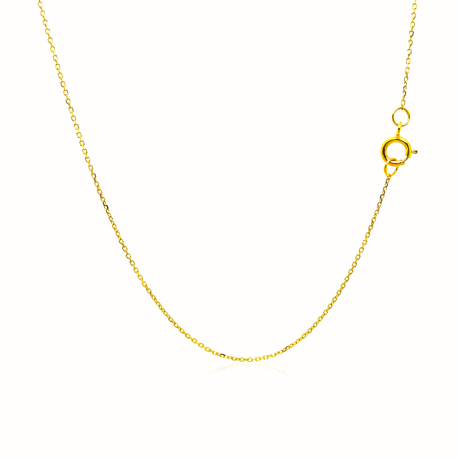 14k Yellow Gold Diamond Cut Cable Link Chain (0.68 mm) thumbnail 3
