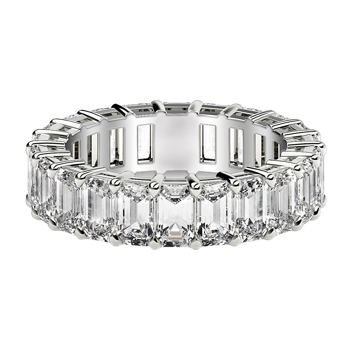 Emerald Cut Lab Grown Diamond Eternity Ring in 14k White Gold (6 cttw FG/VS2) thumbnail 2