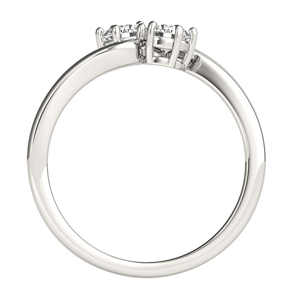 Solitaire Two Stone Diamond Ring in 14k White Gold (1/2 cttw) thumbnail 2