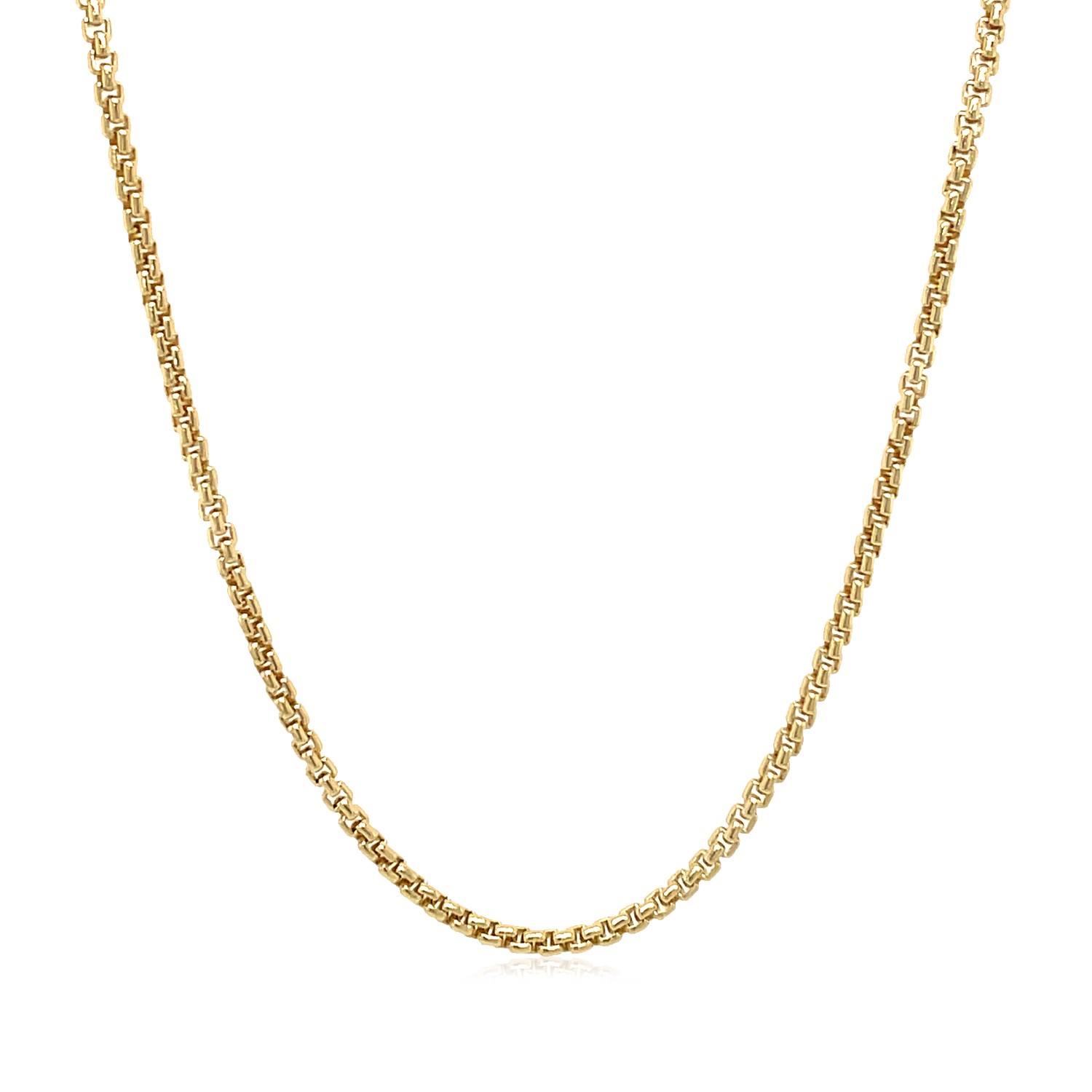 14k Yellow Gold Solid Round Box Chain (1.6 mm) thumbnail 2