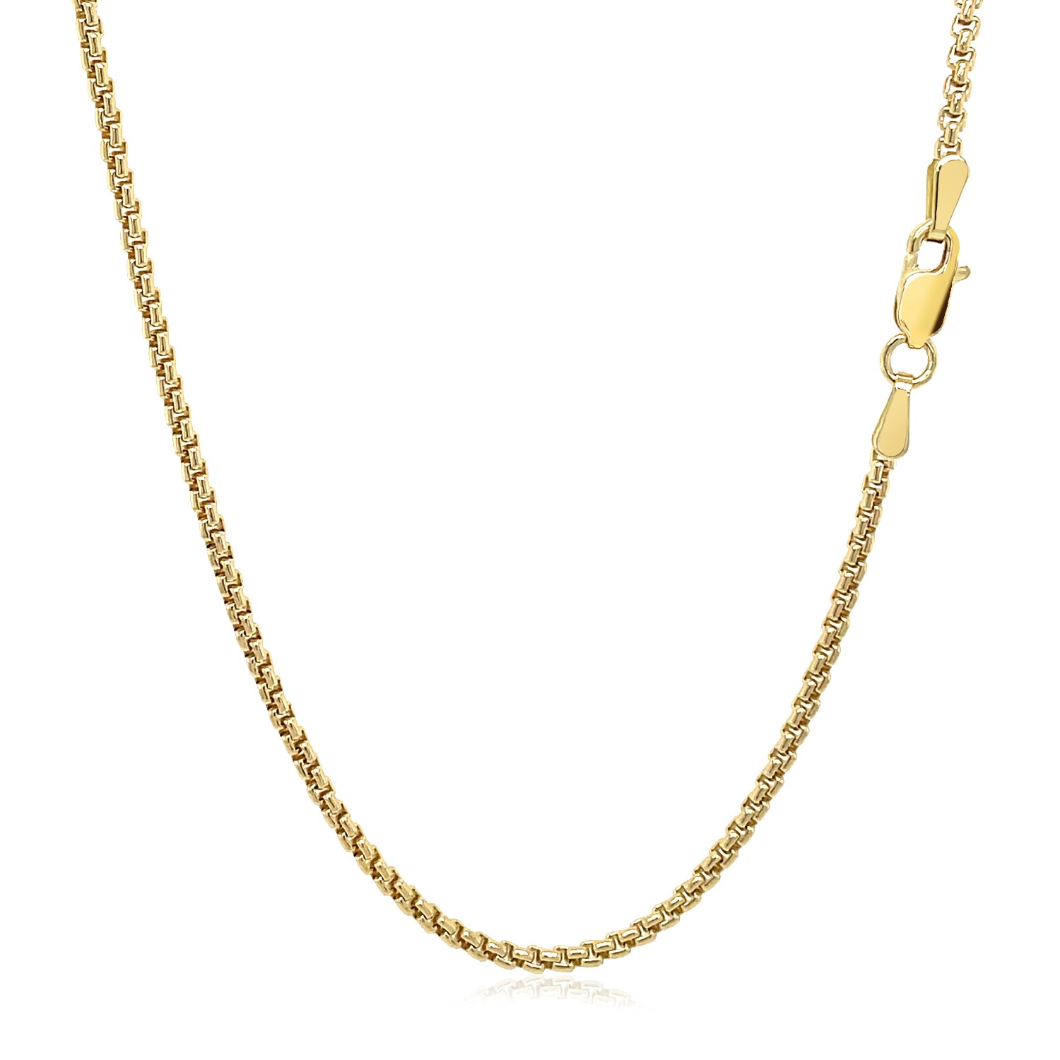 14k Yellow Gold Solid Round Box Chain (1.6 mm) thumbnail 3