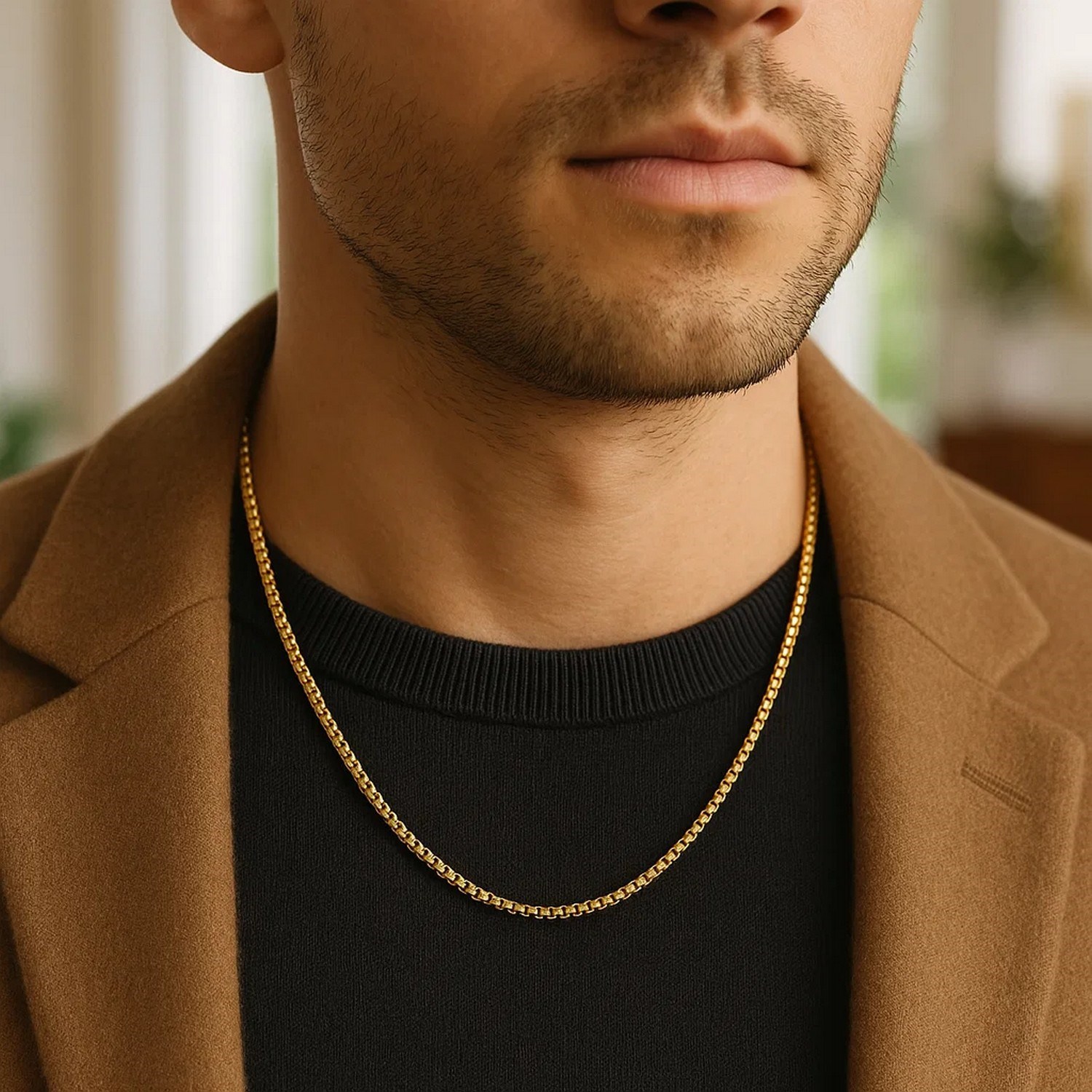 14k Yellow Gold Solid Round Box Chain (1.6 mm) thumbnail 6