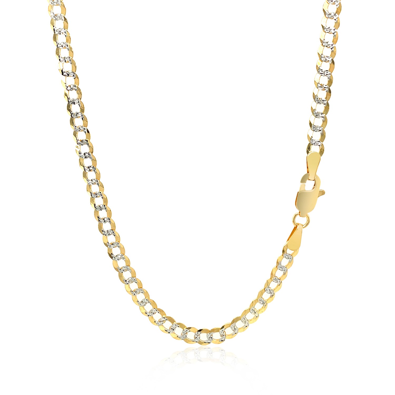 14k Two Tone Gold Pave Curb Chain (3.60 mm) thumbnail 2