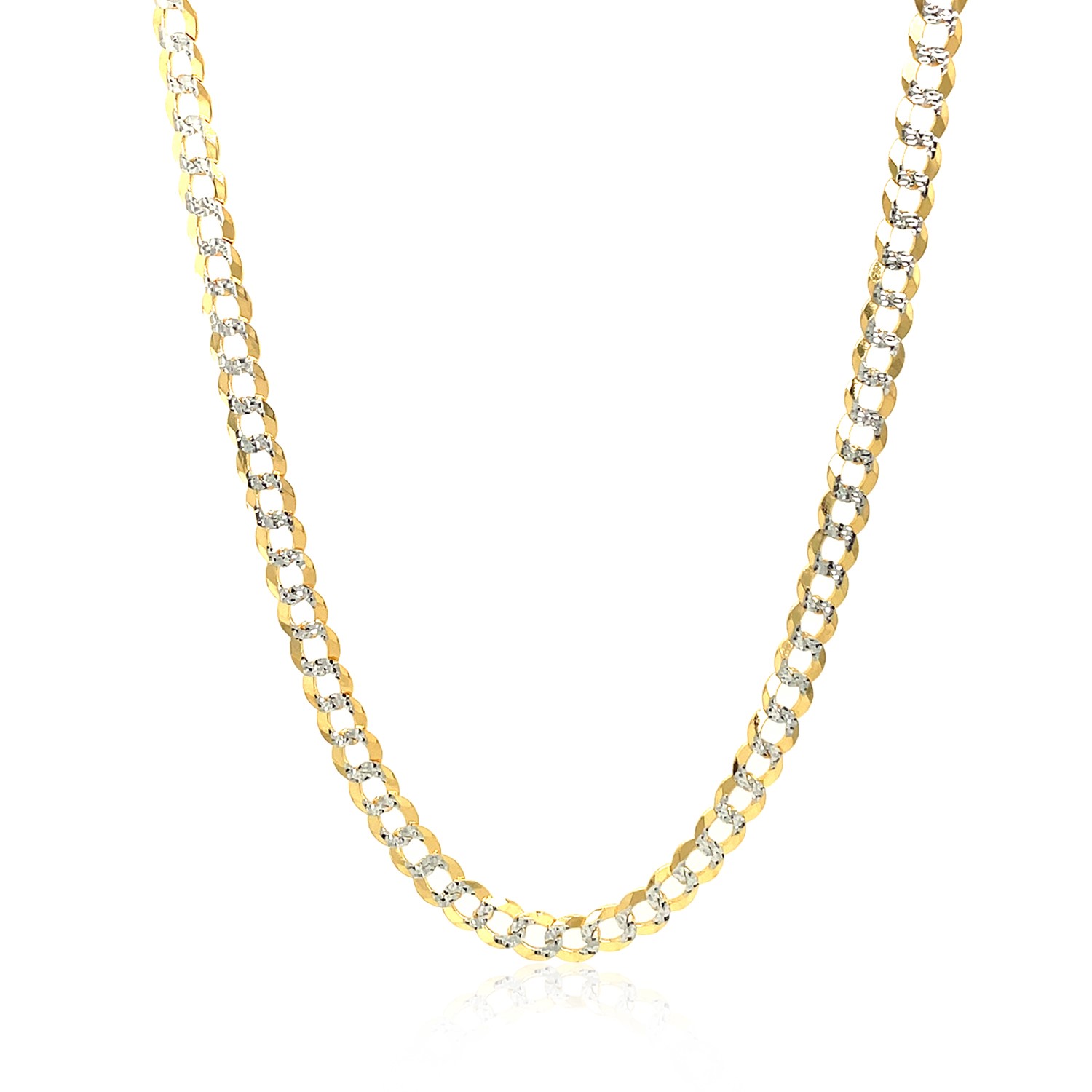 14k Two Tone Gold Pave Curb Chain (3.60 mm) thumbnail 3