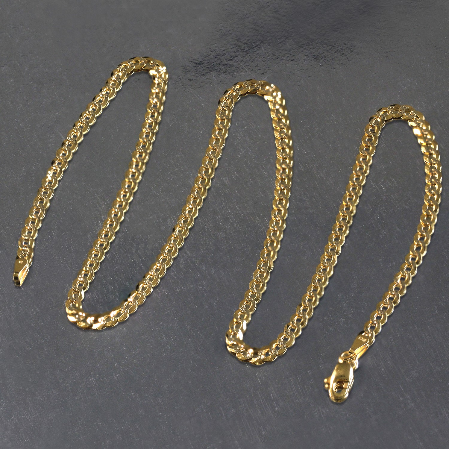 14k Two Tone Gold Pave Curb Chain (3.60 mm) thumbnail 6