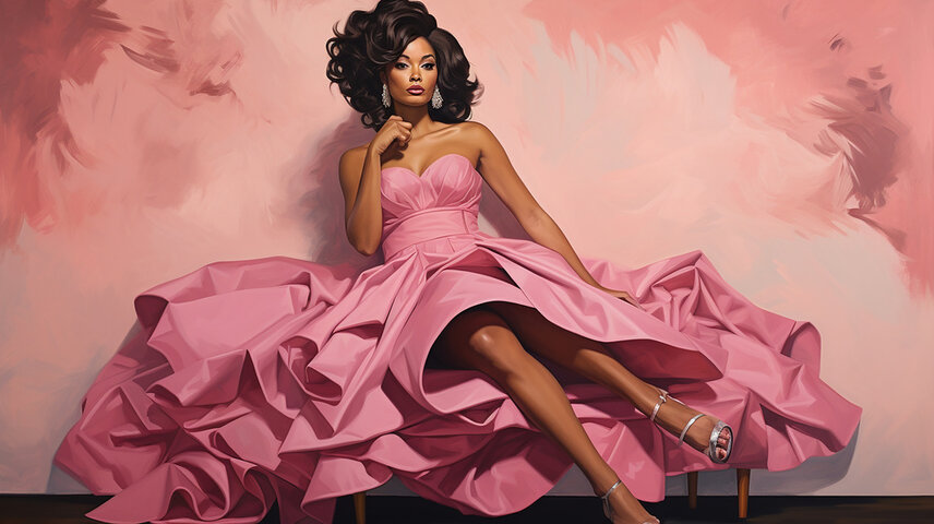 Raquel Roche — a vision in pink