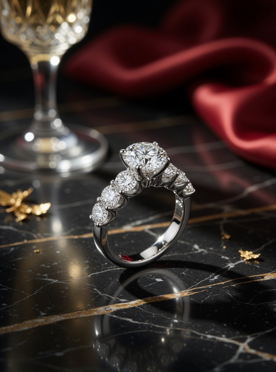 Raquel Roche three-stone diamond ring